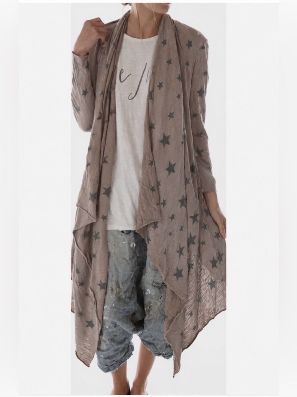 Magnolia Pearl Karesa Duster Cardigan Stargazer Galaxy Pale Pink Gray One Size